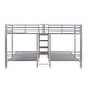preview thumbnail 21 of 24, Metal Twin over Twin & Twin Bunk Bed with Storage Shelves Staircase, Triple Bunk Bed Frame, No Box Spring Needed for Kids