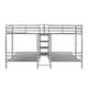 preview thumbnail 21 of 24, Twin Metal Bunk Bed, Triple Bunk Bed Frame w/ Storage Shelves Staircase