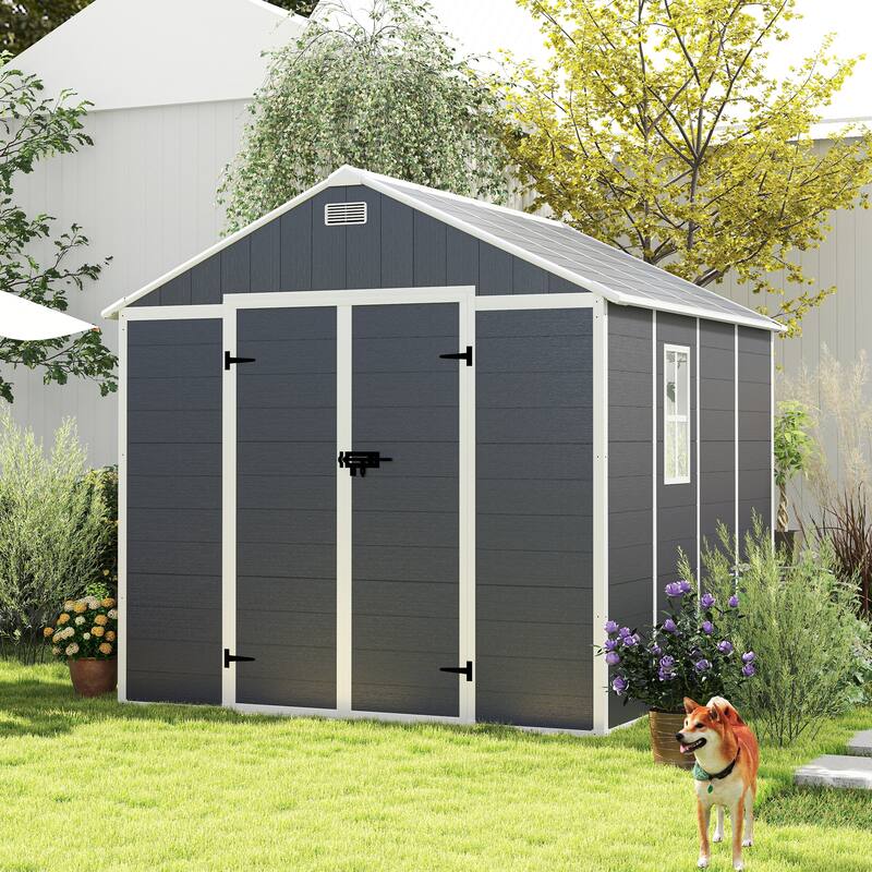 8*8FT/6*6FT/4*8FT/8*7FT Outdoor High Quality PP Material Waterproof Storage Shed with Window and Door