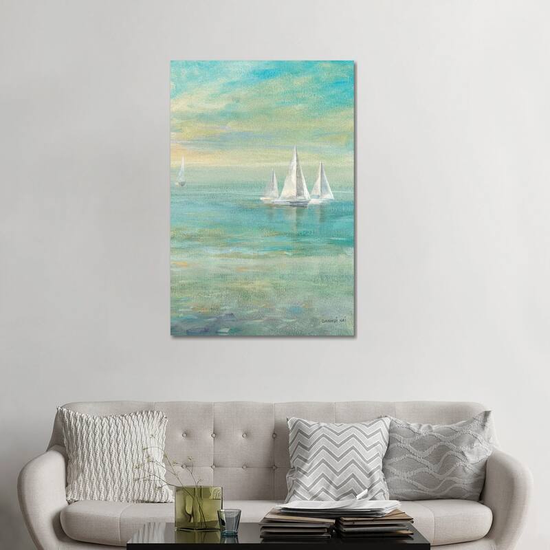 iCanvas "Sunrise Sailboats II" by Danhui Nai Canvas Print - 48x32x1.5
