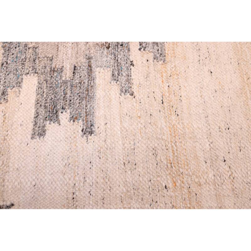 ECARPETGALLERY Flat-Weave Ankara FW Ivory Wool Kilim - 4'1 x 6'1