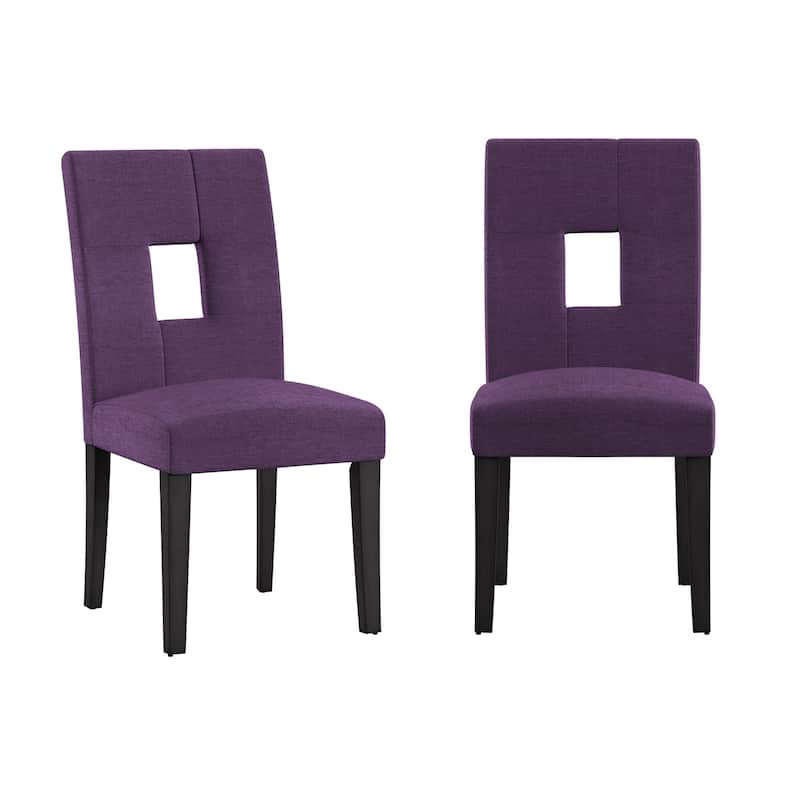 Brda Keyhole Back Dining Chairs (Set of 2) - Dining Chair - Purple Linen