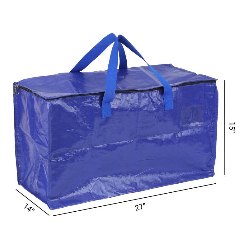 1 Pcs Clothes Storage Bags with Handles, Closet Organizers and Storage, Moving Bags for Organizing Clothing 27*14*15in - Blue