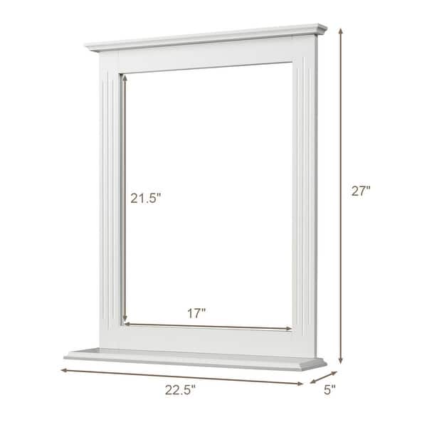 Shop Gymax Bathroom Wall Mirror W Shelf Square Vanity Makeup