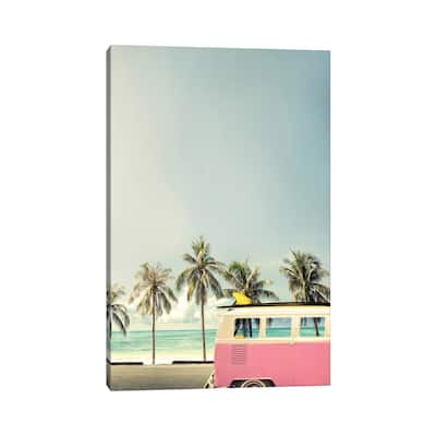iCanvas "Surf Bus Pink" by Design Fabrikken Canvas Print