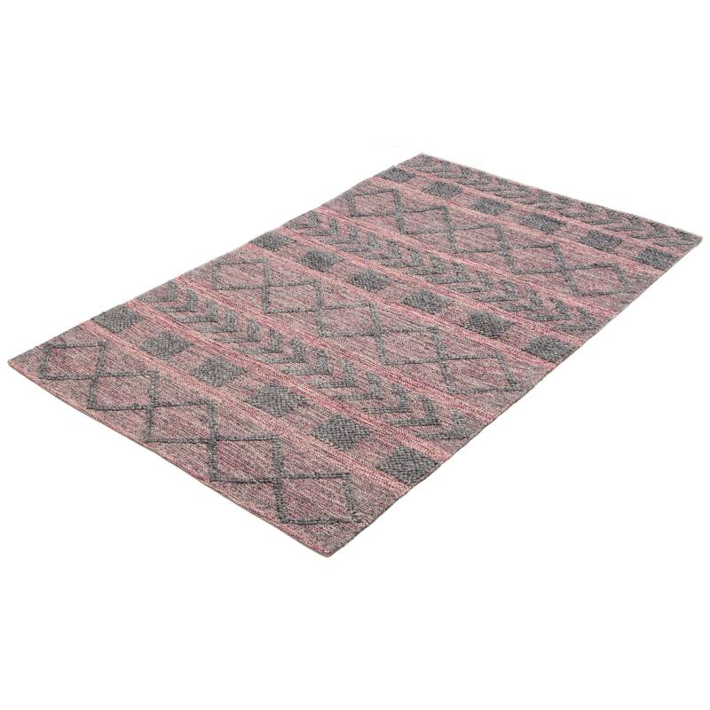 ECARPETGALLERY Braid weave Sienna Dark Grey Wool Rug - 4'11 x 8'4