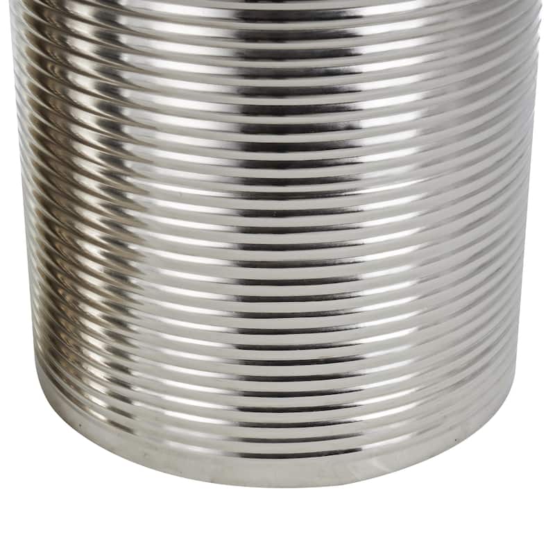 Metal Drum Ribbed Accent Table - Set of 3 Silver or Gold - Roche River Decor