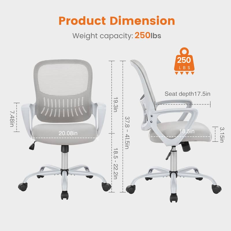 Adjustable Height Swivel Chair with Lumbar Support