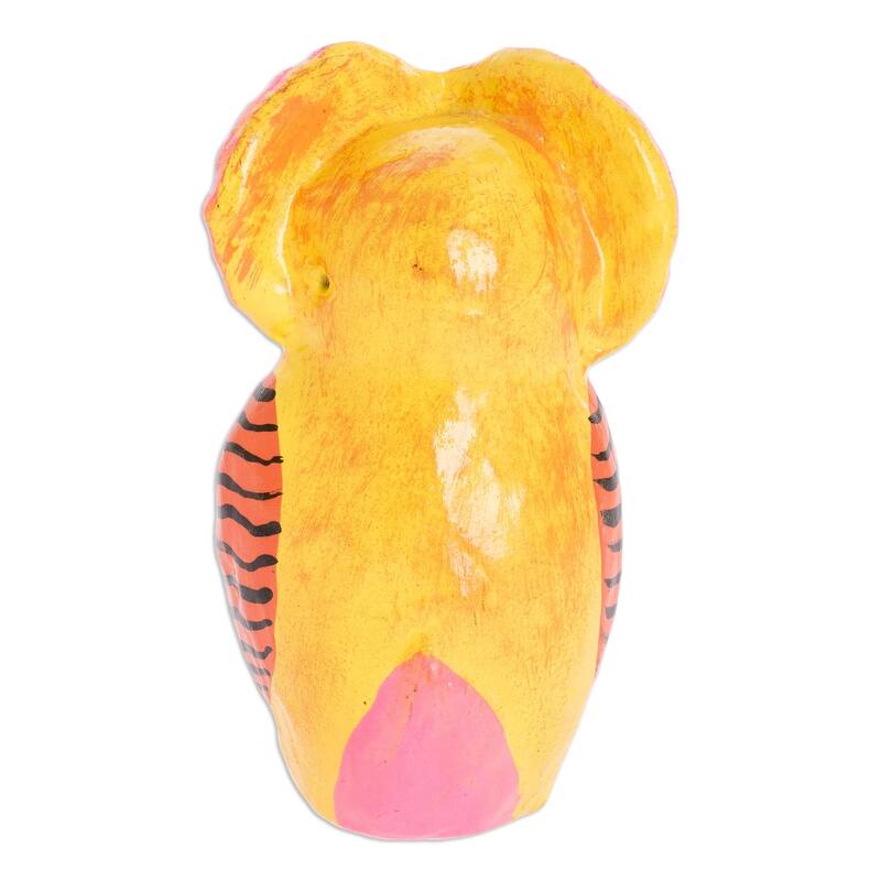 Novica Handmade Sunrise Owl Ceramic Sculpture