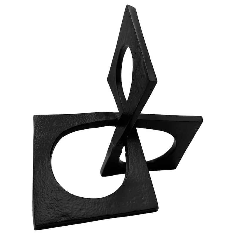Decorative Handmade Aluminum 8.5 inch Square Sculpture - 6 x 7 x 8.5 in
