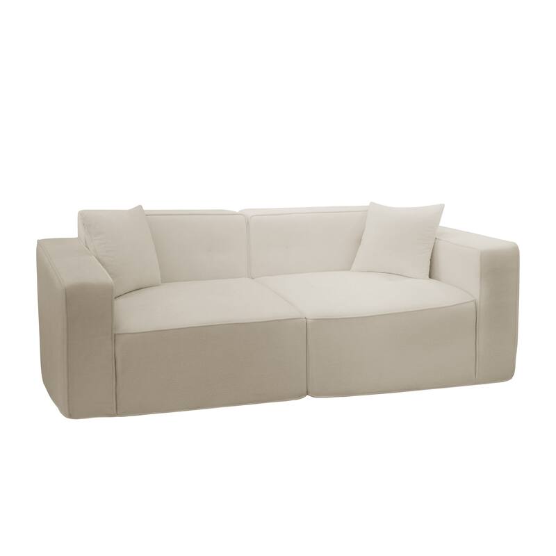 Ergonomic Sofa Couch with Pillow Top Armrests, Exquisite Upholstered Loveseat Indoor Sofa Couch Sofa Seating