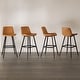 preview thumbnail 83 of 103, LUE BONA Modern Industrial Counter Stools Faux Leather Upholstered Counter Height Bar tools with Back