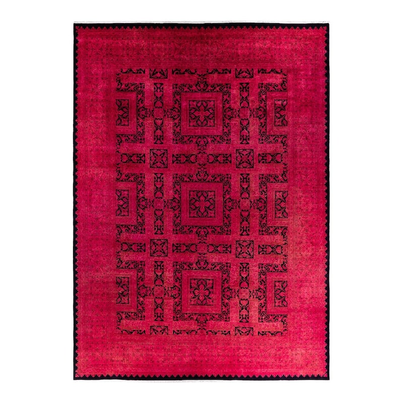 Contemporary Overdyed Wool Hand Knotted Area Rug - 10' 1" x 14' 0"