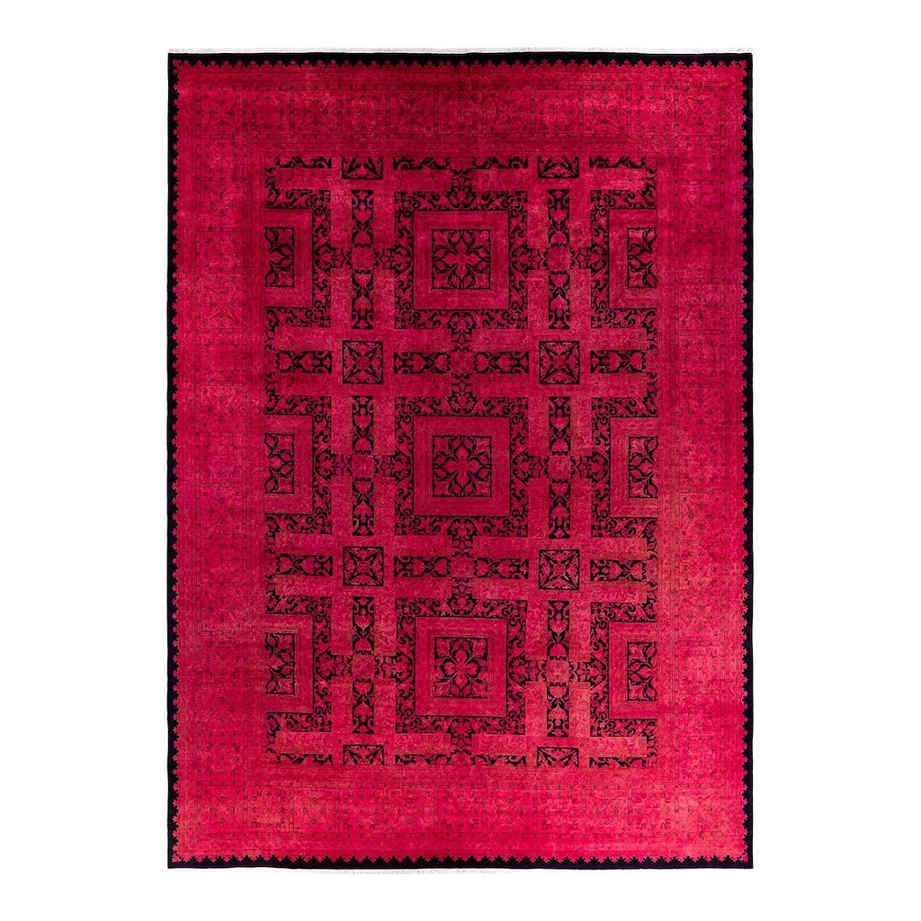 Contemporary Overdyed Wool Hand Knotted Area Rug - 10' 1" x 14' 0"