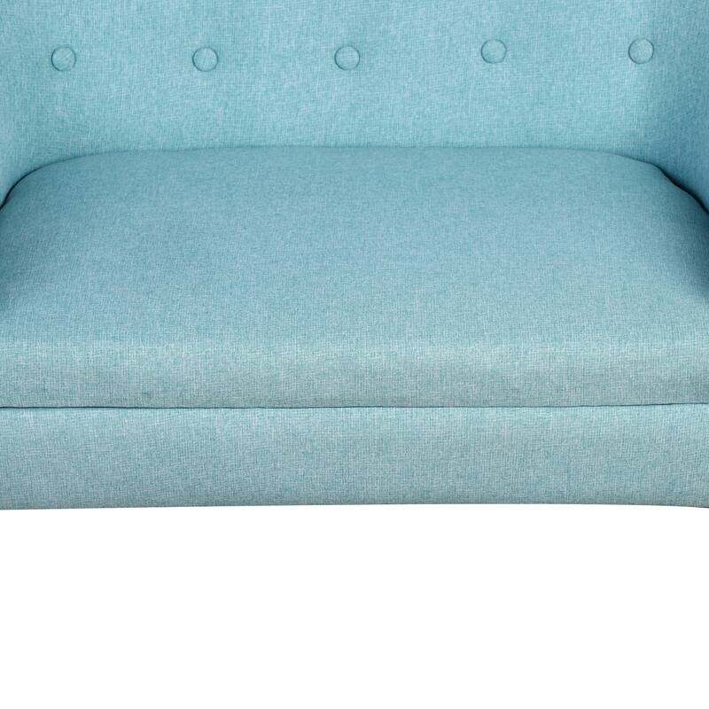 Qaba Kids Sofa Linen Fabric Wooden 2 Seat Armrest Children Chair Cozy