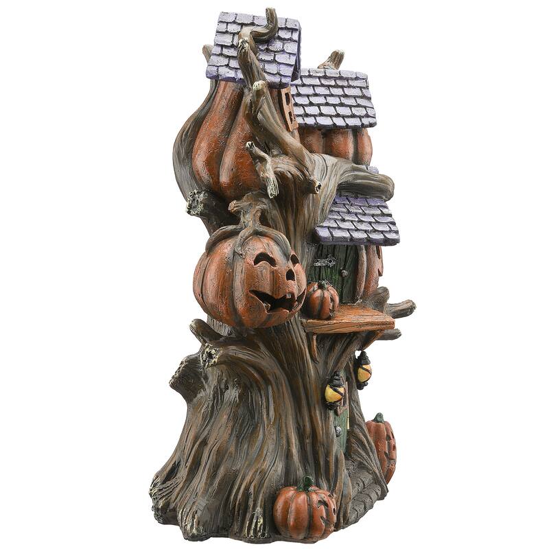 National Tree Company Halloween Tree of Jack O' Lanterns Decoration, LED Lights, 12 inches - 12 in
