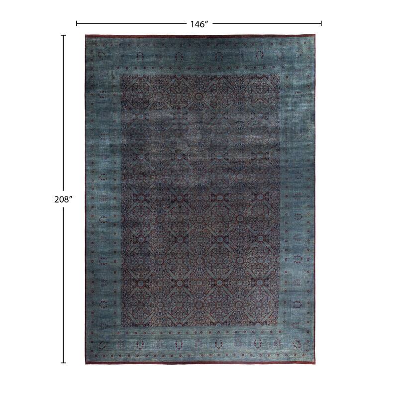 Overdyed One-of-a-Kind Hand-Knotted Area Rug - Gray - 12' 2" x 17' 4"