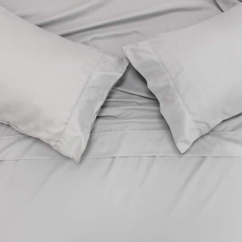 Jennifer Adams Lux Enzyme-Washed Triple-Brushed Signature Soft Sheet Set - Adjustable (Split) King 5pc. - Whisper Gray