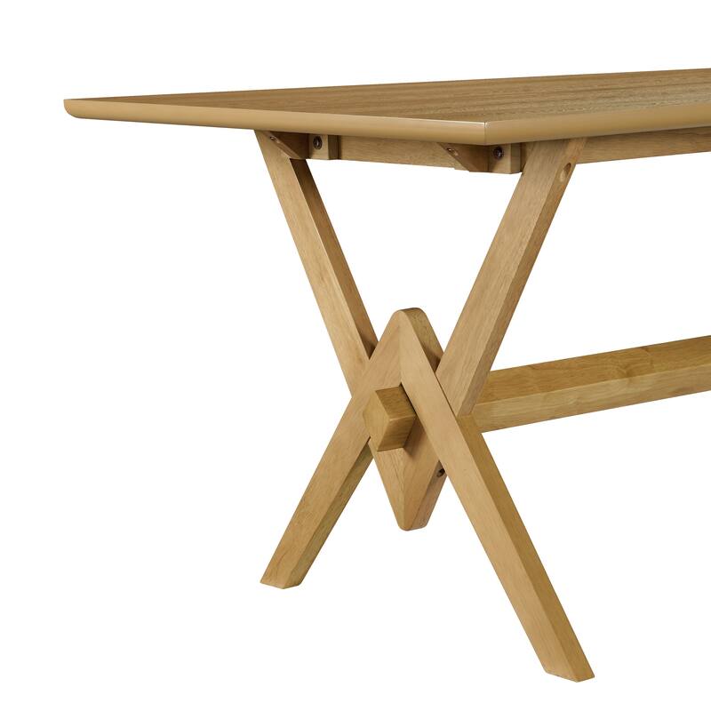 Christopher Knight Home - Vail Farmhouse Solid Wood Double V Dining Table - 63" Rectangular 6-Seater