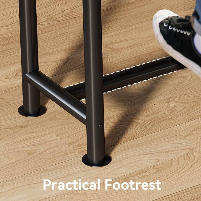 Industrial 63-Inch Solid Wood Bar Table with Metal Frame