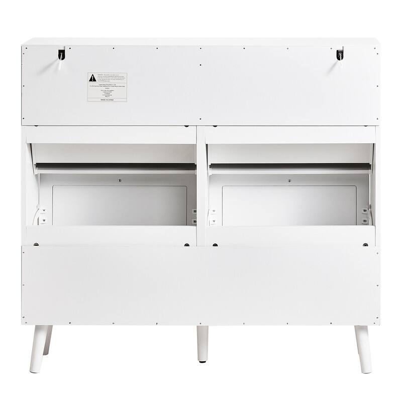 Rattan Shoe Cabinet with 2 / 4 Flip Drawers, Narrow Shoe Storage Cabinet,Organizer for Entryway, Bedroom, Living Room