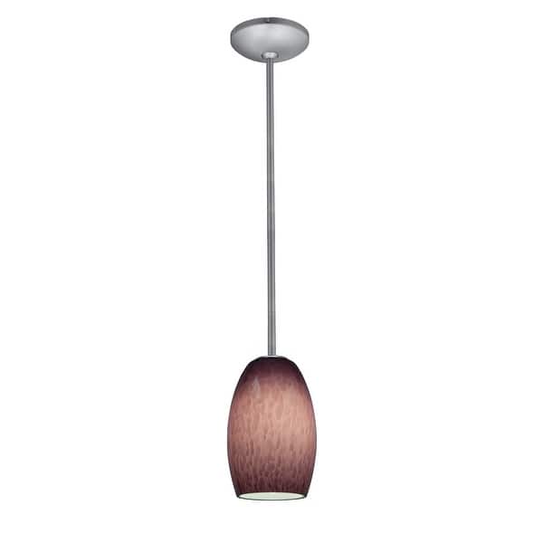 slide 2 of 2, Access Lighting Chianti Steel Integrated LED Rod Pendant, Purple Cloud Shade