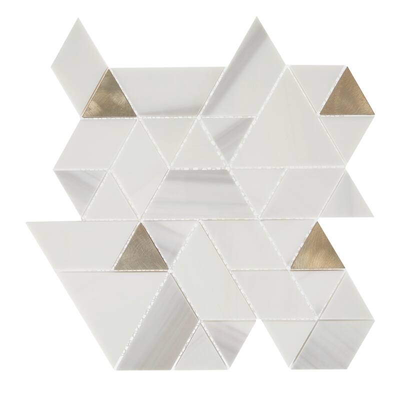 Daltile Pietra Divina Marble Natural Stone Spectrum Mosaic in Polished (10 PC Per Carton) (9.60 SQFT Per Carton)
