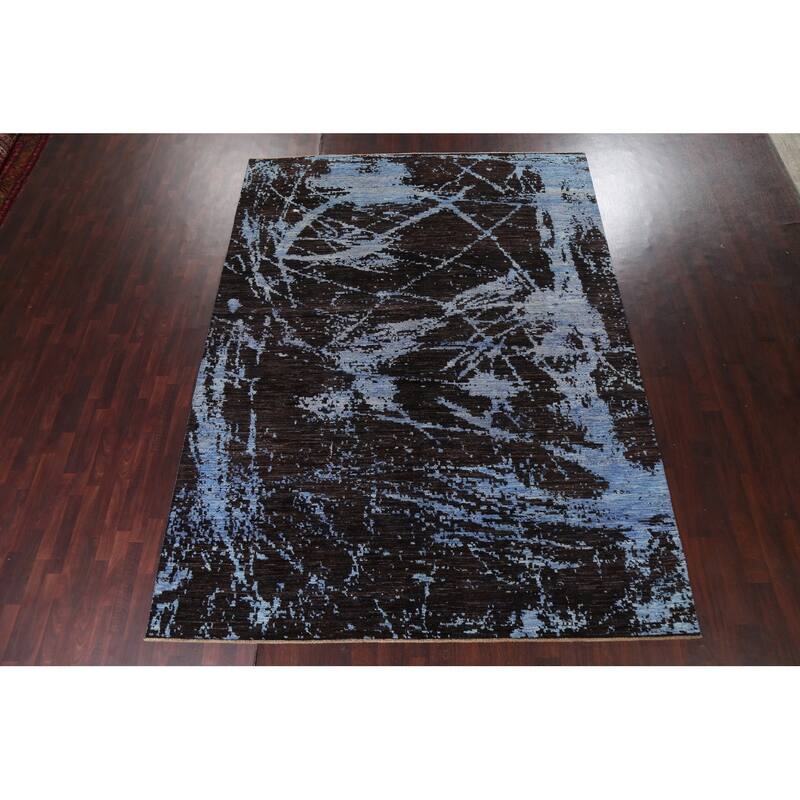 Vegetable Dye Abstract Oriental Living Room Area Rug Wool Hand-knotted - 8'11" x 11'10"