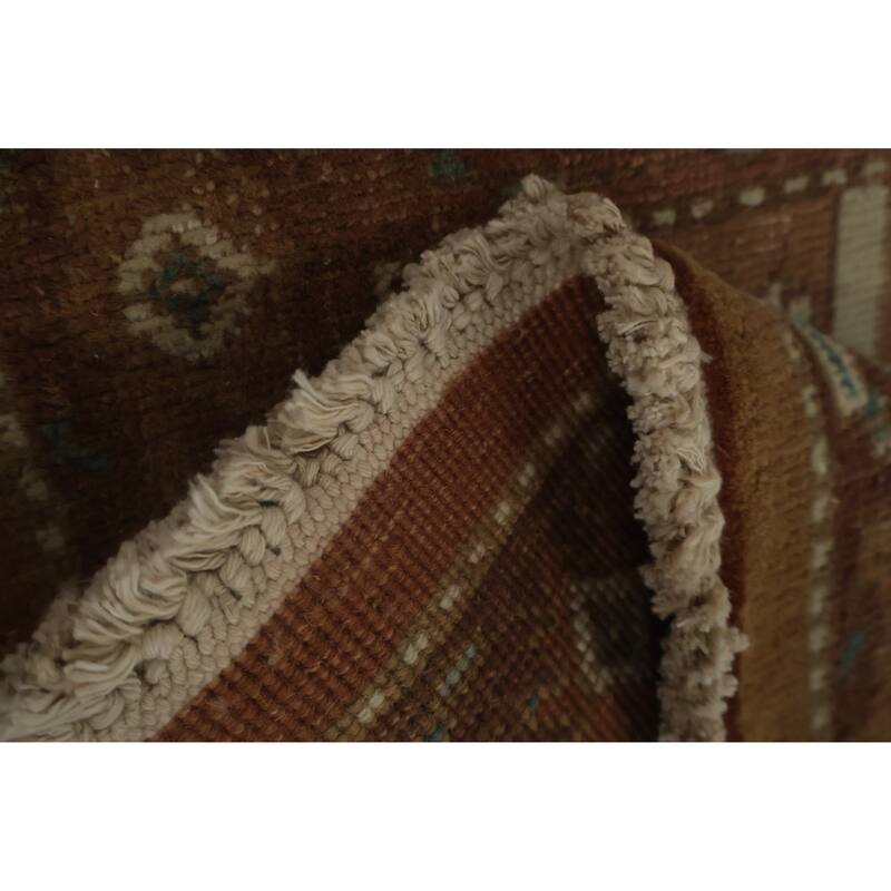 Hand Knotted Oriental 100% Wool Carpet Traditional All-Over Brown Ziegler Area Rug - 3' 11'' X 2' 0''
