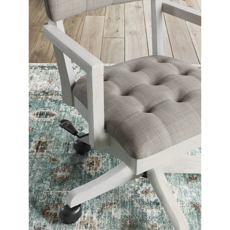 Signature Design by Ashley Robbinsdale White/Gray Home Office Desk Chair - 25"W x 25"D x 37"H