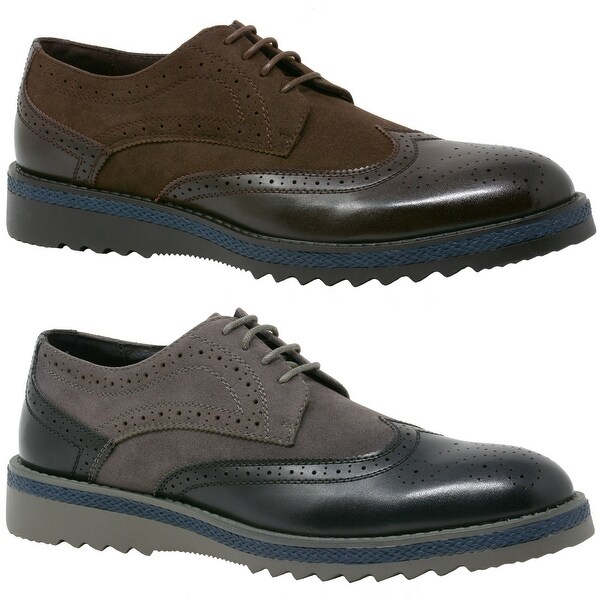 Alpine Swiss Alec Mens Wingtip Shoes Ripple Sole. Opens flyout.