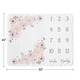 preview thumbnail 4 of 4, Watercolor Floral Collection Girl Baby Monthly Milestone Blanket - Blush Pink, Grey and White Boho Shabby Chic Rose Flower