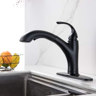 Countertop Kitchen Faucet Sink Pull Out Sprayer w/ Cover Plate Taps