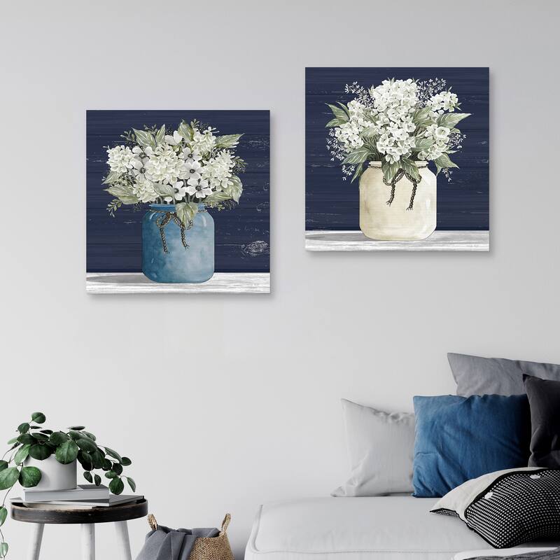 White Flowers I, White Flowers II by Cindy Jacobs Canvas Art Prints