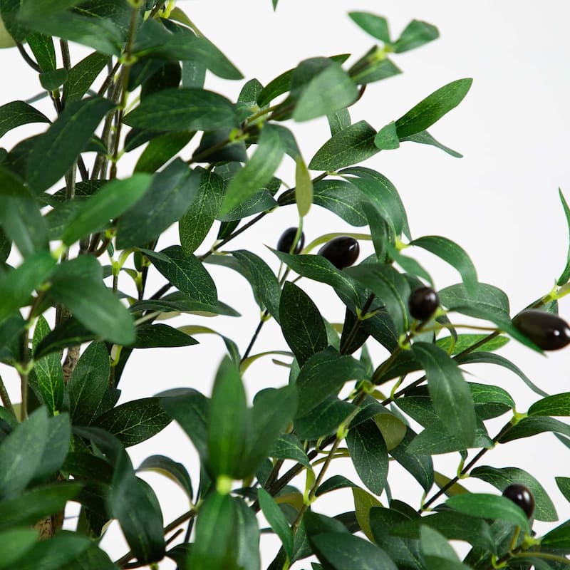 Potted Black Olive Artificial Tree - 5'