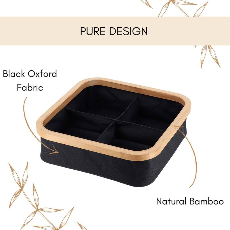 Square Foldable Storage Basket 4-Compartment - 12 L x 12 W x 4 H