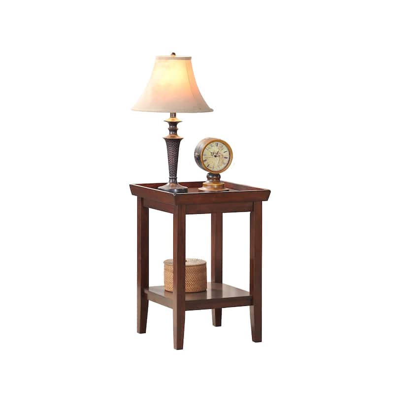 End Table with Storage Shelf, Black Accent Table, Living Room Side Table, Modern Design, Rubberwood Construction - 26