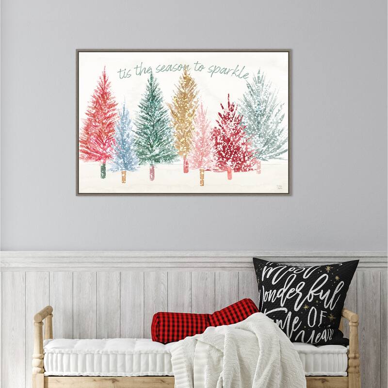 Holiday Sparkle I by Dina June Canvas Art Framed - 33 x 23 in