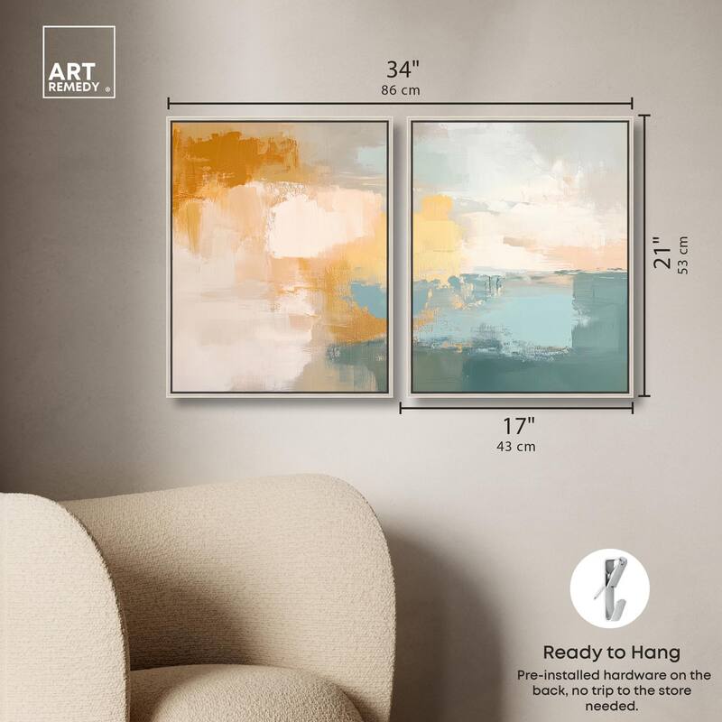 Muted Melody I Canvas Set of 2 by Art Remedy