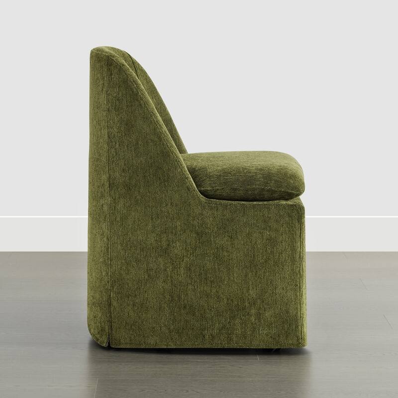 Spruce & Spring Modern Dining Chair with Removable Slipcover and Hidden Casters