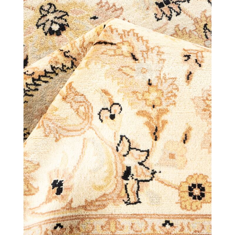 Overton Handknotted Wool Traditional Oriental Ivory Area Rug - 8' x 10'