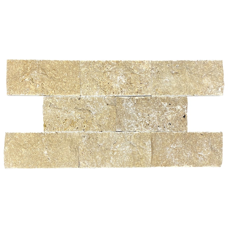 Tuscany Brown Travertine 3" x 6" Split Face Tile - 1 Box (3.50 sqft) - Brown