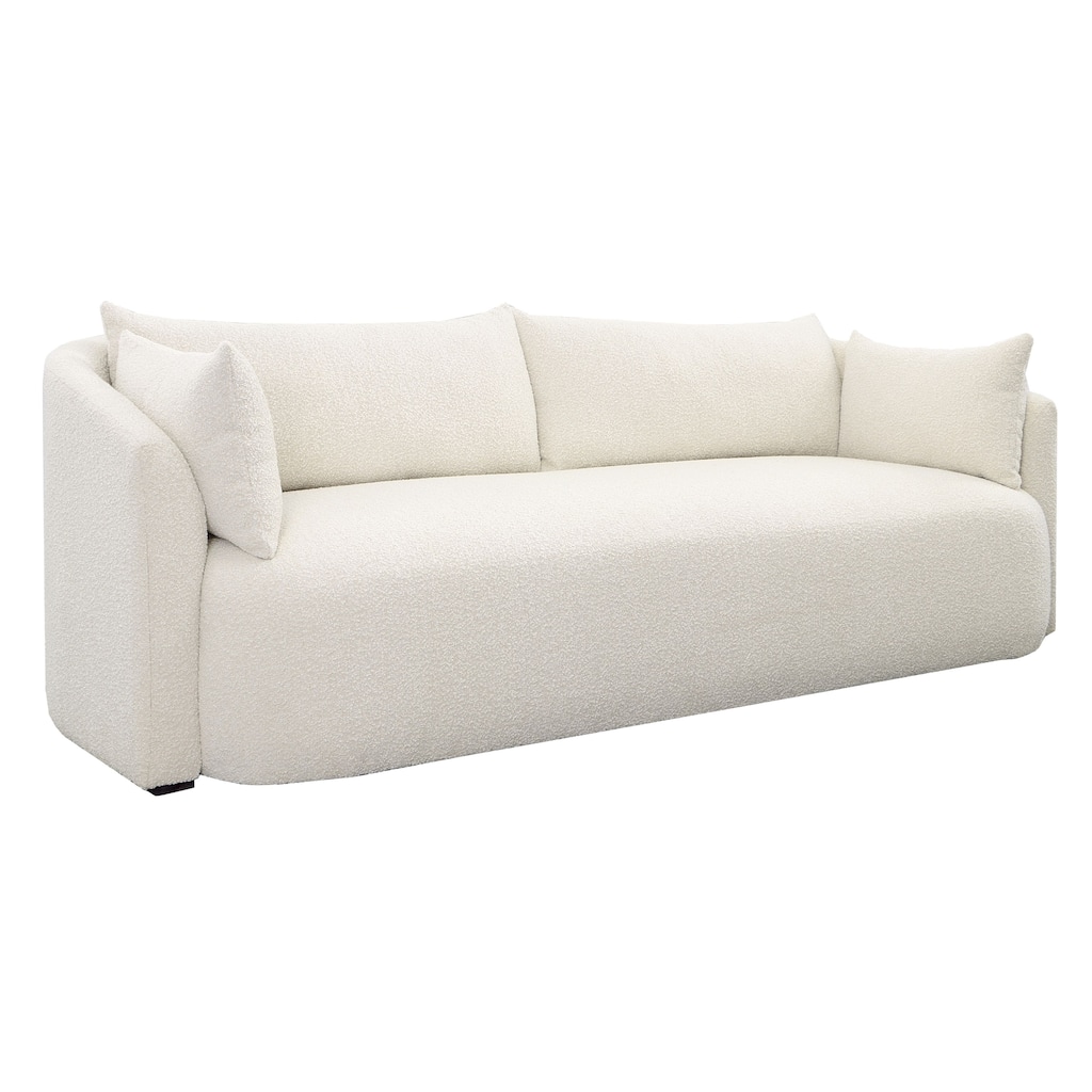 Matthew 100" Wide Upholstered Sofa, Cream