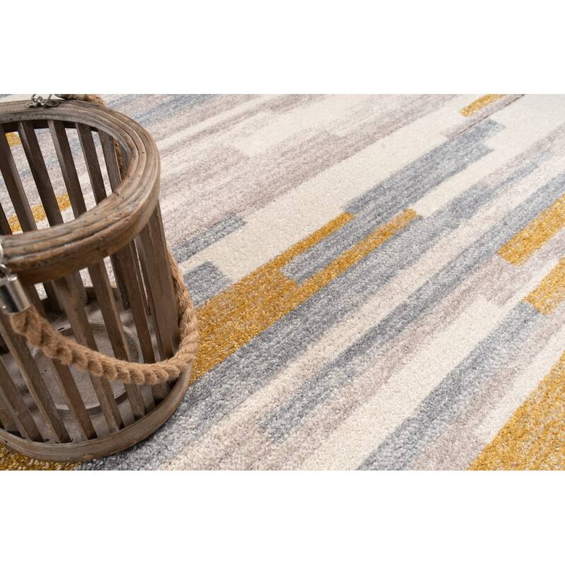LaDole Abstract Rustic Minimalist Contemporary Runner Rug, Durable Carpet for Livingroom Hallway