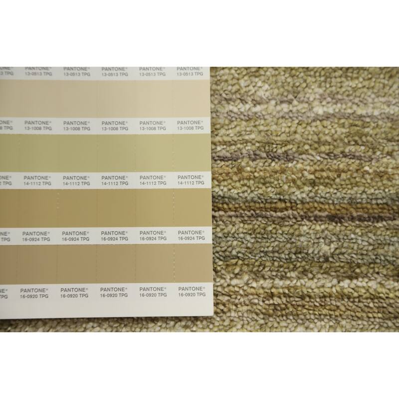 Hand Knotted Oriental Viscose Silk Carpet Tribal Animal Pictorial Yellow & Gold Gabbeh Area Rug - 9' 2'' X 9' 3''