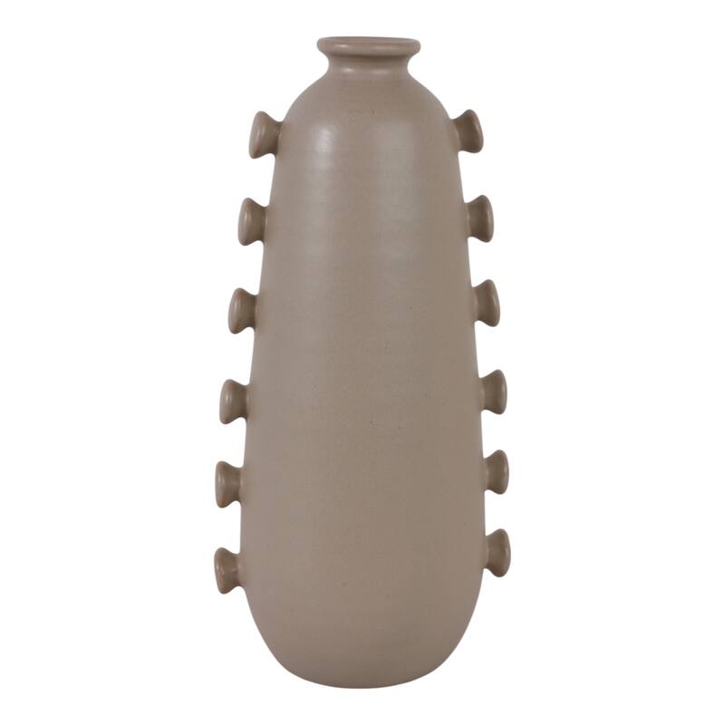 Stoneware Vase Unique Artistic Side Detailing Contemporary Home Decor