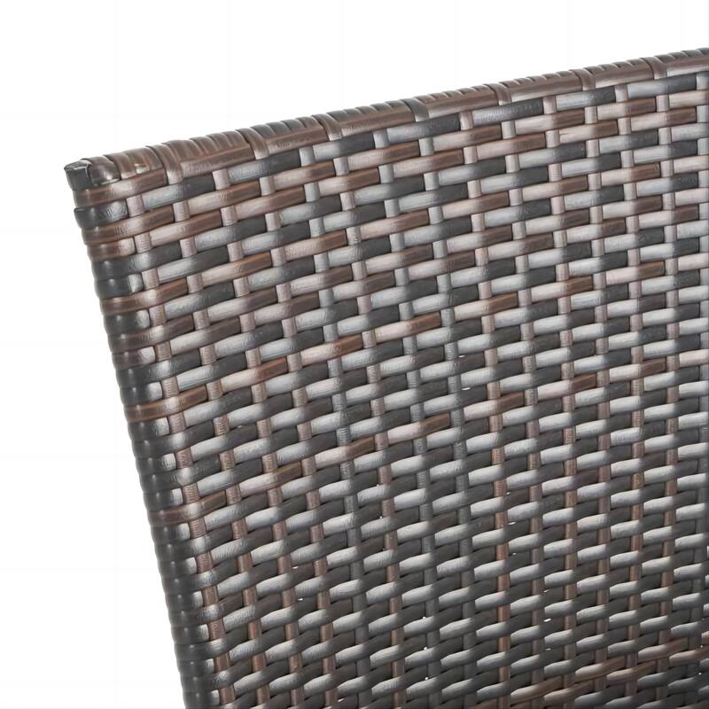 Roomfitters Outdoor Wicker Stacking Chairs, Transitional PE Rattan with Curved Armrests