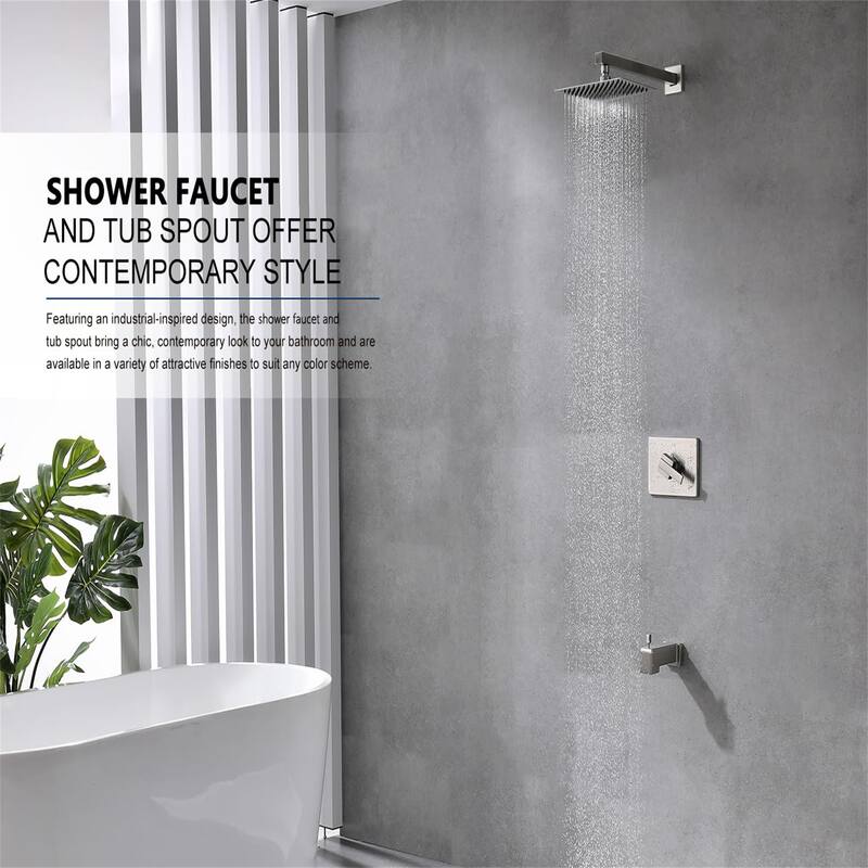 PROOX Wall Mount Tub and Shower Trim Kit with Single-Spray Shower Head