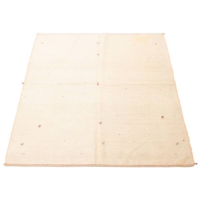 ECARPETGALLERY Flat-Weave Kashkuli Cream Wool Tapestry Kilim - 5'0 x 6'7