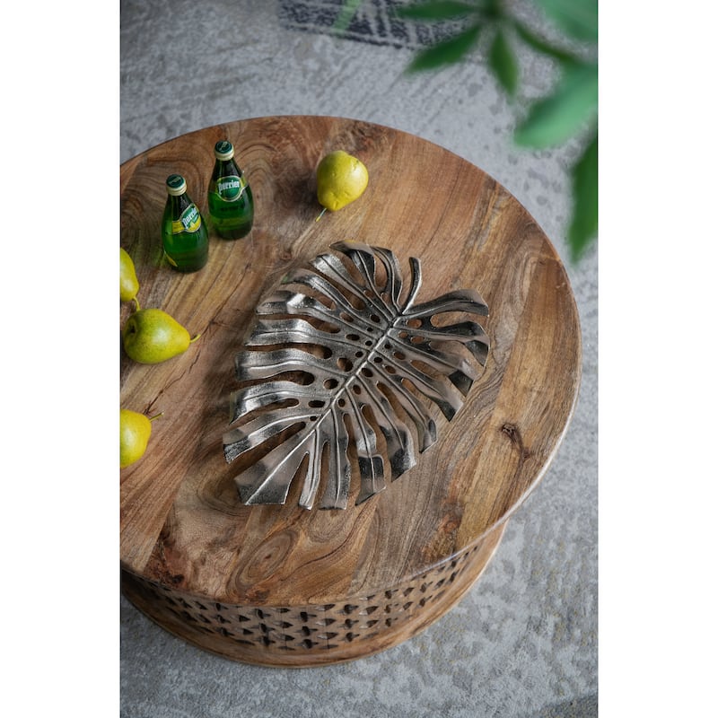 Modern Monstera Leaf Metal Wall Decor Home Decorative Plate with Bright Gold for Living Room Entrance Wall